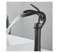 Brass countertop Mounted Single Handle Single Hole Water Flow Sprayer hot and Cold Water Mixing Bathtub Faucet Tall(Grey)
