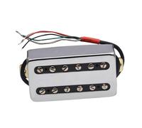 Brass Cover Humbucker Neck Pickup for Six String Electric Guitar, Silver Four Wire Guitar Pickup Replacement for Rock Music Guitarist Musician Guitar