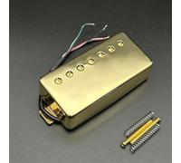 Brass Cover Humbucker Slotted Screw 8.5K/14K Coil Splitting Pickup For LP 7-String Electric Guitar Gold(Bridge C)