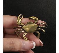 Brass Crab Model Miniature Figurines,Bronze Interesting Marine Animals Statue Sculpture Desktop Ornament Home Bonsai Landscaping Sand Table Car Decor Accessories Study Paperweight (Treasure crab)