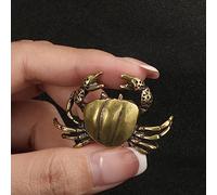 Brass Crab Model Miniature Figurines,Bronze Interesting Marine Animals Statue Sculpture Desktop Ornament Home Bonsai Landscaping Sand Table Car Decor Accessories Study Paperweight (Treasure crab)