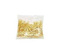 Brass Crimp Terminals 100Pcs U Shape Copper Ring Kit 0.5-1.5mm Quick Splice Wire Butt Connector Non Insulated Smart Kitchen Faucet with (Gold, 1X1CM)