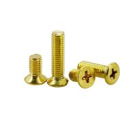 Brass Cross Head Bolt Metric Threaded Insert Screw Electrical Machine Screws M2 M2.5 M3 M4 M5 M6 M8 Countersunk Bolts(Countersunk,M4x6 (50Pcs))
