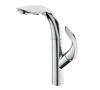 Brass d Pull-Out Kitchen Faucet, Matte Black Single Handle 2-Funct Mixer, Hot & Cold Water, 1 Hole Design, Modern Touch Control for Slish Sin