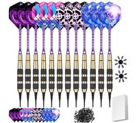 Brass Darts Set 9-Piece Aluminum Shafts Balanced Flight Brass(12-piece pack)