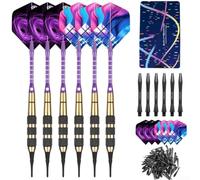 Brass Darts Set 9-Piece Aluminum Shafts Balanced Flight Brass(6-piece pack)