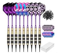 Brass Darts Set 9-Piece Aluminum Shafts Balanced Flight Brass(9-piece pack)