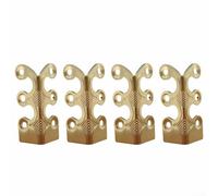 Brass decorative corner protectors in antique style for desktops and walls, set includes 4 pure copper pieces with screws for installation (brass)