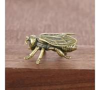 Brass Decorative Items,3.2x2.4cm Retro Solid Brass Insect Honey Bee Figurines Miniature Funny Beetle Craft Desktop Small Ornaments Home Decor