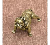 Brass Decorative Items,7.6x4.1cm Pure Copper Bully Dog Statue for Home Desktop Decoration Brass Animal Sculpture Antique Office Figurines Miniatures Ornaments