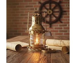 Brass Decorative Oil Lamp Leeds Burton Nautical Maritime 10" Ship Lantern