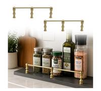 Brass Decorative Rail Bar Set | Multiple Styles, Multiple Sizes For Kitchen, Bathroom, Bar, Bookshelf:(Style C,33in/84cm)