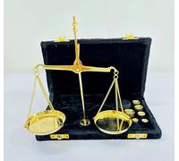 Brass Decorative Weighing Scale Set Golden and volvet Collectible Brass Weight Scale Home Decor Antique Weight Balancing Scale Taraju