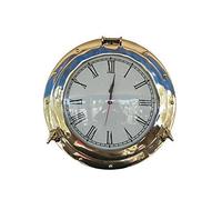 Brass Deluxe Class Porthole Clock 12" - Nautical Decor - Nautical Home Decoration by Handcrafted Model Ships?????