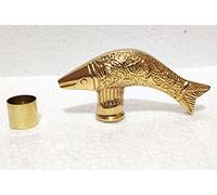 Brass Designer Handle Walking Cane Victorian Designer Brass Fish Head Only bHandle Wooden Antique Style Walking Stick