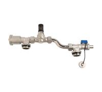 Brass Differential Pressure Bypass Valve for Floor Heating Manifold, 210mm Center Distance, Automatic Venting with Dual Scale in Bar and mH2O