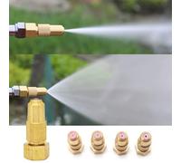 Brass Direct Spray Nozzle for Agricultural Irrigation, Adjustable Stream to Trumpet Shape with 0.8/1.0/1.2/1.5 mm Orifice Sizes, Multi-Purpose Garden, Car Wash & Farm Cleaning