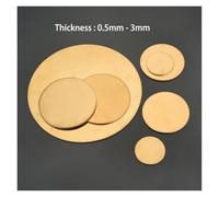 Brass Disc Round Plate Sheet, Copper Diameter 20-200mm Thickness 0.5-20mm Pack of 2(Thicknesses 1mm,Dia 20mm (2pcs))