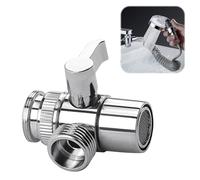 Brass Diverter Valve 3 Way Sink Faucet Splitter G1/2" Shower Tap Diverter Valve Adapter Bath Tap Connector Attachment Replacement Part for Kitchen Sink Faucet Bathroom