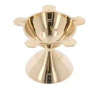 Brass Diya Oil Lamp Puna Diva Holder Indian Pooja Items for Pooja Puja Aarti Mandir Religious Festival Diwali Navratri Wedding Home Temple Decoration (No3-7.2cm)