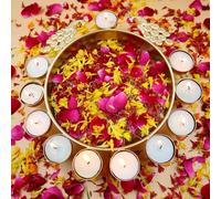 Brass Diya Shape Flower Decorative Urli Bowl for Home Handcrafted Bowl for Floating Flowers and Table Decor | Items for Home Diwali Decoration (Design 02)