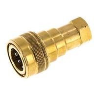 Brass DN 10 Hydraulic Coupling Socket 3/8 inch Female NPT Threads ISO 7241-1 B D 19.1mm
