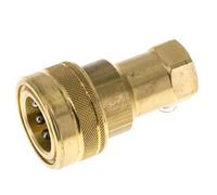 Brass DN 12.5 Hydraulic Coupling Socket 1/2 inch Female NPT Threads ISO 7241-1 B D 23.5mm