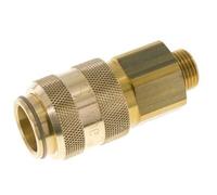 Brass DN 15 Air Coupling Socket G 1/2 inch Male Double Shut-Off