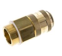 Brass DN 19 Air Coupling Socket G 1 1/4 inch Male Double Shut-Off
