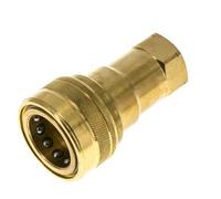 Brass DN 20 Hydraulic Coupling Socket 3/4 inch Female NPT Threads ISO 7241-1 B D 31.4mm