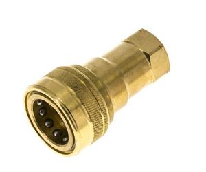 Brass DN 20 Hydraulic Coupling Socket 3/4 inch Female NPT Threads ISO 7241-1 B D 31.4mm