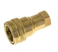 Brass DN 25 Hydraulic Coupling Socket 1 inch Female NPT Threads ISO 7241-1 B D 37.8mm