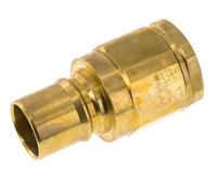 Brass DN 40 Hydraulic Coupling Plug G 1 1/4 inch Female Threads ISO 7241-1 B D 44.5mm