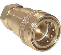 Brass DN 40 Hydraulic Coupling Socket 1 1/2 inch Female NPT Threads ISO 7241-1 B D 44.5mm