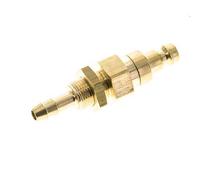 Brass DN 5 Air Coupling Plug 6 mm Hose Pillar Bulkhead Double Shut-Off