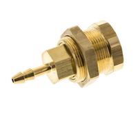 Brass DN 5 Air Coupling Socket 4 mm Hose Pillar Bulkhead Pull-Off Double Shut-Off