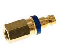 Brass DN 5 Blue Air Coupling Plug G 1/8 inch Female Double Shut-Off