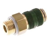 Brass DN 5 Green Air Coupling Socket G 1/4 inch Male