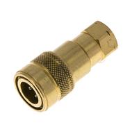 Brass DN 5 Hydraulic Coupling Socket 1/8 inch Female NPT Threads ISO 7241-1 B D 10.9mm