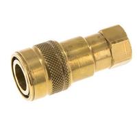 Brass DN 5 Hydraulic Coupling Socket G 1/8 inch Female Threads ISO 7241-1 B D 10.9mm