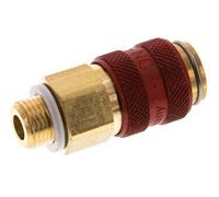 Brass DN 5 Red Air Coupling Socket G 1/8 inch Male