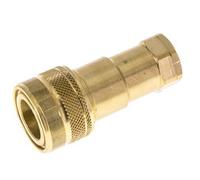 Brass DN 6.3 Hydraulic Coupling Socket 1/4 inch Female NPT Threads ISO 7241-1 B D 14.2mm