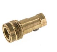 Brass DN 6.3 Hydraulic Coupling Socket G 1/4 inch Female Threads ISO 7241-1 B D 14.2mm
