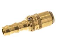 Brass DN 6 Mold Coupling Socket 9.5 mm Hose Pillar Unlocking Protection Double Shut-Off