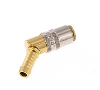 Brass DN 6 Mold Coupling Socket 9 mm Hose Pillar Unlocking Protection 45-deg