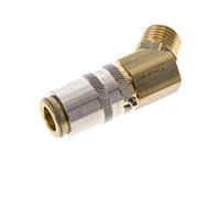 Brass DN 6 Mold Coupling Socket M14x1.5 Male Threads Unlocking Protection 45-deg