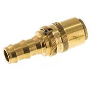 Brass DN 9 Mold Coupling Socket 12.7 mm Hose Pillar Unlocking Protection Double Shut-Off