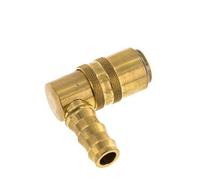 Brass DN 9 Mold Coupling Socket 12.7 mm Hose Pillar Unlocking Protection Double Shut-Off 90-deg