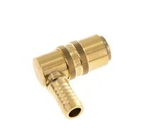 Brass DN 9 Mold Coupling Socket 13 mm Hose Pillar Unlocking Protection Double Shut-Off 90-deg