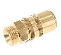 Brass DN 9 Mold Coupling Socket G 1/2 inch Male Threads Double Shut-Off